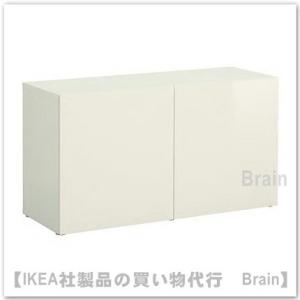 ＩＫＥＡ/イケア　BESTA　シェルフユニット 扉付120x42x64cm　ホワイト/セルスヴィーケ...