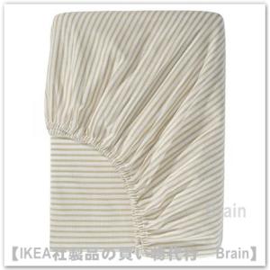 ＩＫＥＡ/イケア　SOLFIBBLA/ソルフィブラ　ボックスシーツ80×200cm　ホワイト/ベージ...