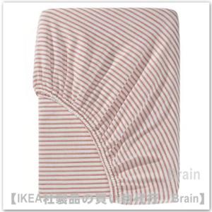 ＩＫＥＡ/イケア　SOLFIBBLA/ソルフィブラ　ボックスシーツ80×200cm　ホワイト/レッド...