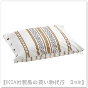 ＩＫＥＡ/イケア　LAPPDUNORT/ラップドュンオルト　枕カバー50x60 cm　ホワイト/ブラウン（305.264.35）｜shop-brain