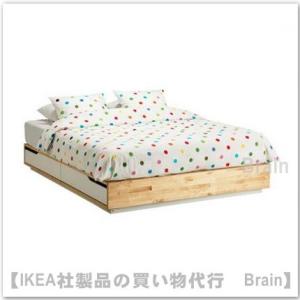 送料込】　イケア　IKEA シングルベッド　フレーム➕すのこ板 イケア（IKEA） MANDAL ベッドフレーム 収納/すのこ付き140x200 cm