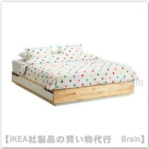 ＩＫＥＡ/イケア　MANDAL　ベッドフレーム 収納/すのこ付き160x200 cm　バーチ/ホワイト(402.804.85)｜shop-brain