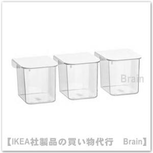 ＩＫＥＡ/イケア　SKADIS/スコーディス　小物入れ ふた付き3個セット　ホワイト/クリア（403...