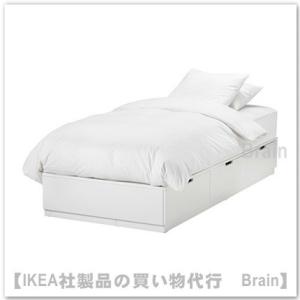 ＩＫＥＡ/イケア　NORDLI　ベッドフレーム 収納すのこ付き90×200ｃｍ　ホワイト(403.498.52)｜shop-brain