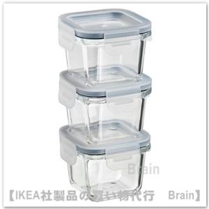 ＩＫＥＡ/イケア　IKEA 365+　保存容器 ふた付き8.5x8.5x6cm　３個セット　ガラス/...