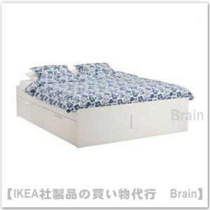 ＩＫＥＡ/イケア　BRIMNES　ベッドフレーム 収納/すのこ付き140x200 cm　ホワイト(991.981.39/99198139)｜shop-brain