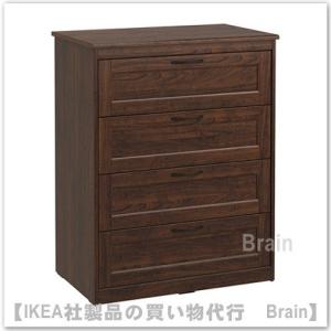 イケア（IKEA） SONGESAND チェスト引き出し×3 ブラウン（503.668.41