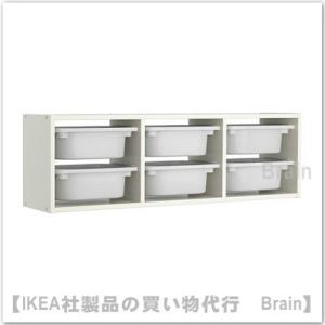 ＩＫＥＡ/イケア　TROFAST　ウォール収納ボックス付き99x21x30 cm　ホワイト/ホワイト...