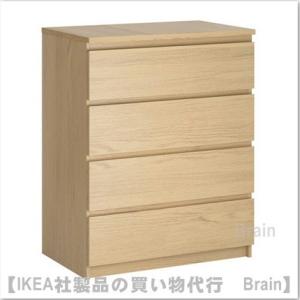 ＩＫＥＡ/イケア　MALM/マルム　チェスト引き出し×4　ホワイトステインオーク（903.546.62/90354662）｜shop-brain