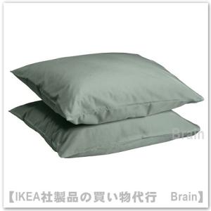 ＩＫＥＡ/イケア　DVALA/ドヴァーラ　枕カバー50x60 cm　2枚セット　グレーグリーン（805.496.65/80549665）｜shop-brain