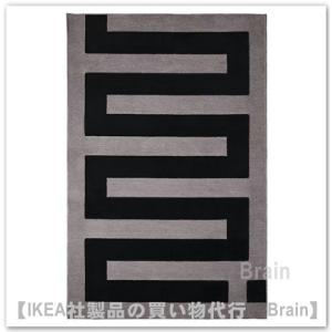 イケア（IKEA） LEN/レーン ラグ133x160 cm グレー/水玉模様（705.890