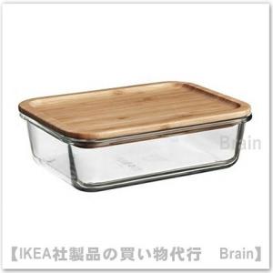 ＩＫＥＡ/イケア　IKEA 365+　保存容器 ふた付き21x15x7cm　ガラス/竹（892.69...