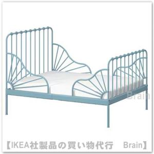 ＩＫＥＡ/イケア　MINNEN/ミンネン　伸長式ベッドフレーム　すのこ付き　グレーブルー（895.8...
