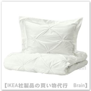 ＩＫＥＡ/イケア　TRUBBTAG/トゥルッブトーグ　掛け布団カバー＆枕カバー200×200ｃｍ　ホワイト（904.820.99）｜shop-brain