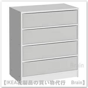 ＩＫＥＡ/イケア　BRUKSVARA/ブルクスヴァーラ　収納ユニット70x80 cm　ボックス×4　ホワイト/ライトグレー（905.597.48/90559748）｜shop-brain