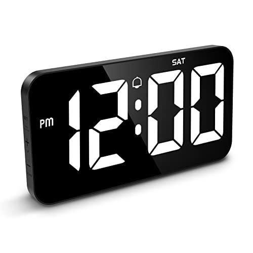 デジタルLED時計 目覚まし時計 置き時計 卓上時計 カレンダー表示 明るさ調整 調光可能 大画面 ...
