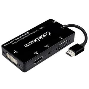 CableDeconn HDMI-VGA DVI HDMI 変換 アダプタ 4in1 多機能ハブ HDMI to VGA DVI HDMI 変換 ケーブル 音声出力あり 1080P対応 オスーメス 多ポート｜shop-chocolat