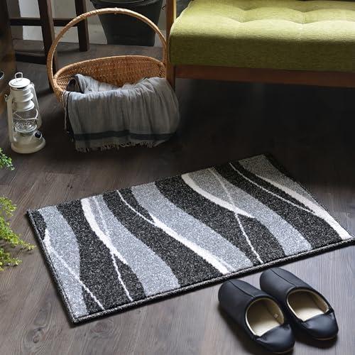 ＲＵＧＳ‐ＦＡＣＴＯＲＹ 玄関マット 室内 ズレにくい ウィルトン織り 50x80cm ブラック