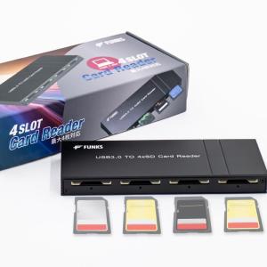 FUNKS SDカードリーダー 4スロット 4連 4枚 4in1 4スロット USB3.0 搭載 4 複数 複数枚 複数スロット 複数同時｜shop-chocolat