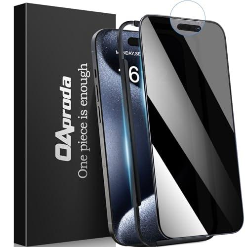 【1枚が3枚に匹敵・防塵一体式設計】 OAproda 覗き見防止 ガラスフィルム iPhone 15...