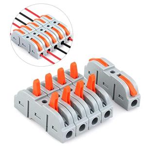 PENGLIN 20個 コンパクトスプライスコネクタ ワンタッチコネクター レバー式コネクタ レバー式差込形電線コネクタ 配線分岐ターミナル より線・単線