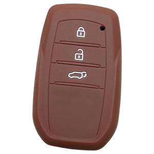 IKTトヨタ車用 スマートキー用シリコンカバー ブラウン / 新型ハリアー 80系（2020?） / ヤリスクロス / など 専用設計でピッ