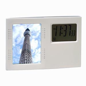 フォトフレーム 多機能時計 フォトスタンドクロック D2412 時計付