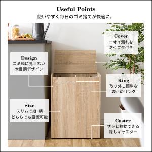 ゴミ箱 45リットル 木製 キッチンペールスト...の詳細画像2
