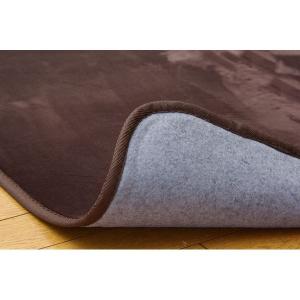 撥水 ラグマット/絨毯 〔ブラウン 約200×...の詳細画像2