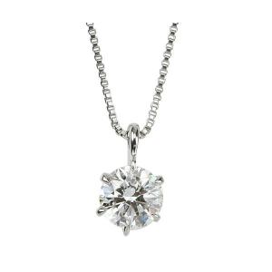 ダイヤモンドペンダント/ネックレス 一粒 プラチナ Pt900 0.5ct ダイヤネックレス 6本爪 Dカラー SI2クラス Excellent エクセレント 0.5カラット 鑑定書付き｜shop-easu01