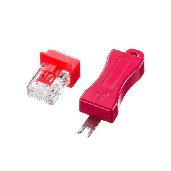 （まとめ） サンワサプライ RJ-45プラグロック ADT-RJ45LOCK 〔×2セット〕