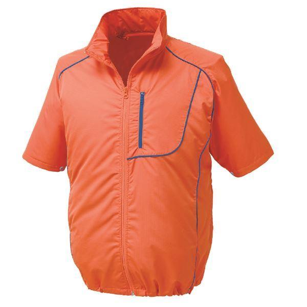 KU91720 空調服 R ポリエステル製半袖ブルゾン 服のみ オレンジ×ネイビー 4L