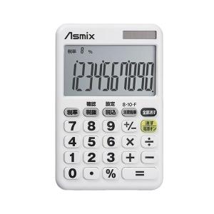 （まとめ） アスカ 消費税電卓デカ文字 ホワイト 〔×2セット〕｜shop-easu01
