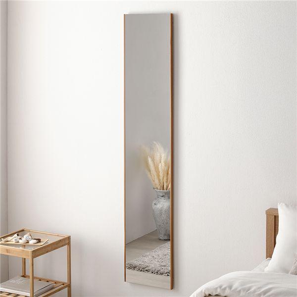 割れないミラー フィルムミラー 約30×150cm ナチュラル(木目調) 鏡 超軽量 壁掛け 立て掛...