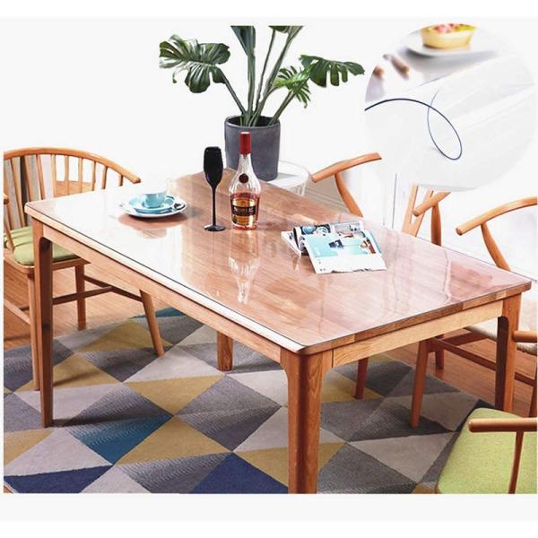 テーブルクロス 透明 デスクマット160*80cm厚さ2.0mm透明ビニール クリア PVC素材 耐...