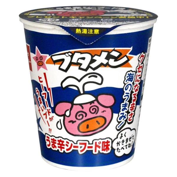 公式ブタメン うま辛シーフード味35g×15個入 ミニカップ麺 大人買い 駄菓子 おやつカンパニー