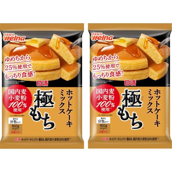 日清 ホットケーキミックス 極もち 国内麦 小麦粉 100% 使用 480g ×2個