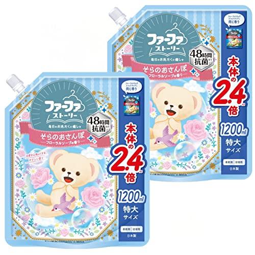 まとめ買い ファーファ ストーリー 柔軟剤 そらのおさんぽ フローラルソープの香り 1200ml 詰...