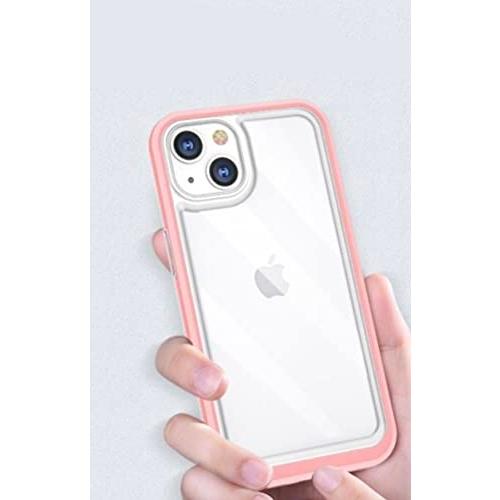 iphone13 mini用ジャケット型クリアケース ピンク 強化ガラス付き 画面クリーナー付き 4...