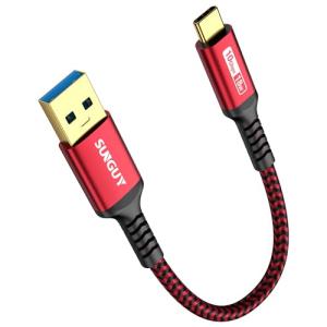 SUNGUY USB Type C ケーブル 0.15M USB3.1 Gen2 10Gbps データ転送 タイプ c 高速充電 USB-A to USB-C 短い 15cm 金メッキコネクタ Android Auto対応