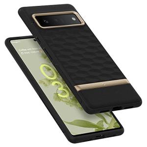 Caseology Pixel6 Pro 用 ケース TPU PC カバー 耐久性 立体パターン パララックス - ゴールド｜shop-ermine