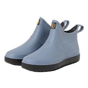 レインブーツ メンズ ショート 防水 ショートレインブーツ ラバーブーツ 雨靴 男性用 長靴 履きやすい 歩きやすい ソールの厚さ2.8cm【ブルー、40(25｜shop-ermine