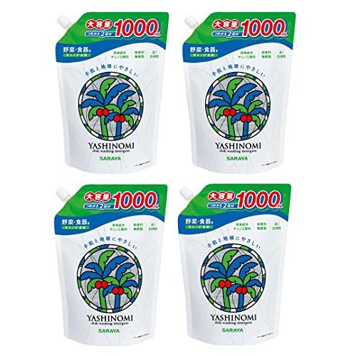 【まとめ買い】サラヤ ヤシノミ洗剤 スパウト詰替用 1000mｌ×4個