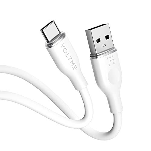 VOLTME USB Type C ケーブル 柔らかいシリコン製 絡まない 断線防止 急速充電 Qu...