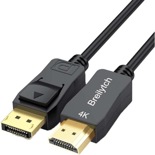 Breilytch DisplayPort HDMI 変換ケーブル0.9M 4K ディスプレイポート...