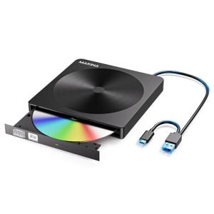 【2023年新式デザイン】マキナ MAKINA DVD/CDドライブ 外付け CD模様デザイン USB3.2(Gen1)/3.0&Type-C Windows/Linux/Mac OS 内蔵ケーブル 薄型 ポ｜shop-ermine