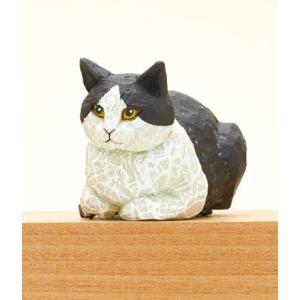 はしもとみお　猫の彫刻　ミニチュアフィギュア 『ハチワレ』のみ｜shop-field83