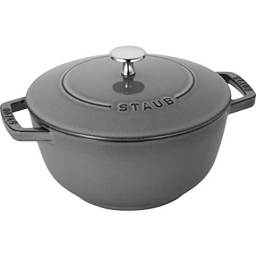 staub ストウブ 「 ワナベ グレー L 20cm 」 両手 鋳物 ホーロー 鍋 炊飯 3合 I...