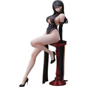 新品 ハヤブサイラスト『黒チャイナさん』 ノンスケール PVC&amp;ABS製 塗装済み 完成品フィギュア...