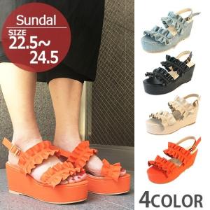 ＼全品売切500円以下／フリルベルト 厚底 サンダル スポーツサンダル スポサン ビーチ ウェッジソールサンダル レディース